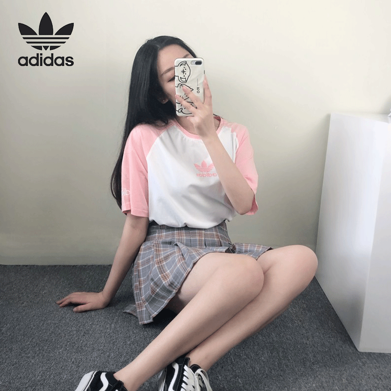 Bộ Đồ Thể Thao Adidas 100% Cotton Ngắn Tay Thời Trang Mùa Hè Dành Cho Nữ