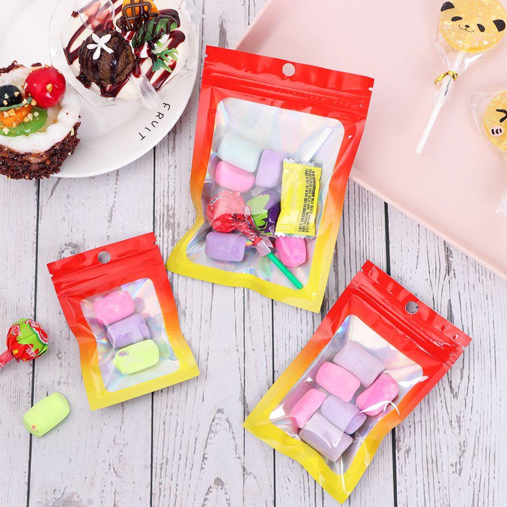 Set 20 Túi Đựng Thực Phẩm Có Cửa Sổ Trong Suốt Màu Sắc Gradient