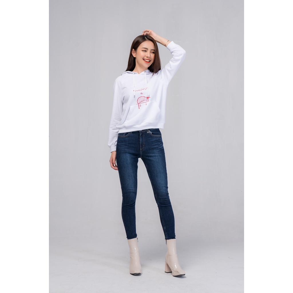 Quần jean nữ chính hãng YODY dáng ôm trơn co giãn tốt mềm mại- QJN3102