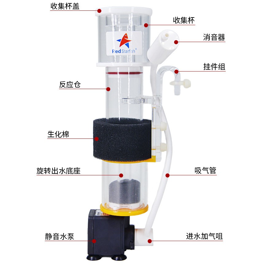 Skimmer tách protein cho hồ cá biển Redstarfish SQ50 ,SQ70 , SQ90 - máy tách protein- MÁY TÁCH BỌT / PROTEIN SKIMMER