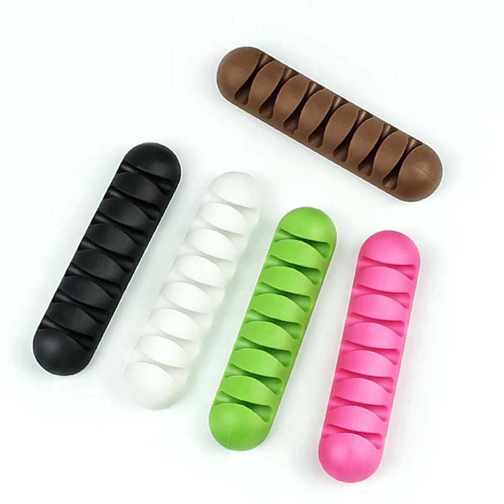 Kẹp cố định dây cáp/ tai nghe/ dây cáp 7 lỗ để bàn nhiều màu sắc tiện dụng