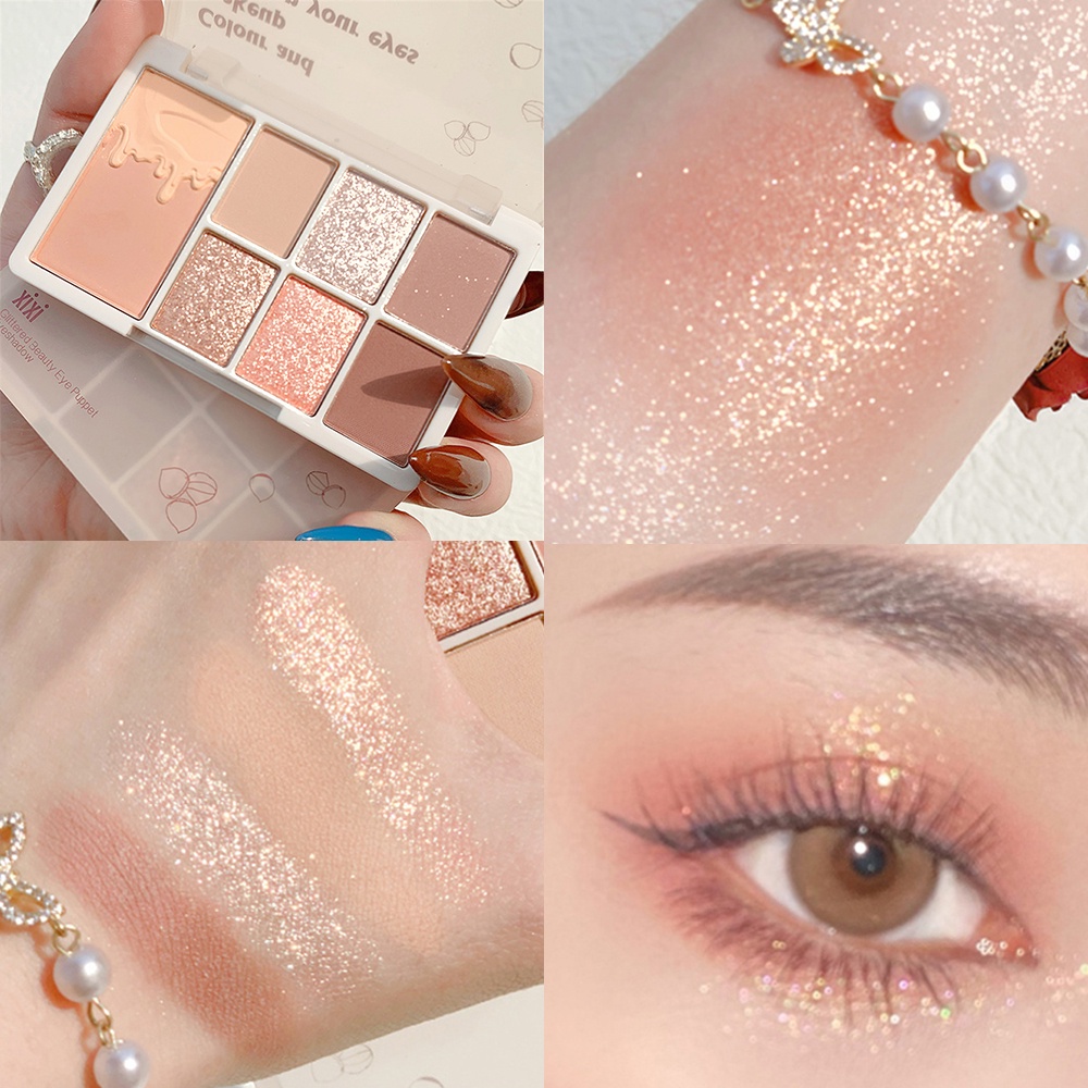 Bảng phấn mắt XIXI 7 màu tông lì và nhũ ngọc trai trang điểm lâu trôi | BigBuy360 - bigbuy360.vn