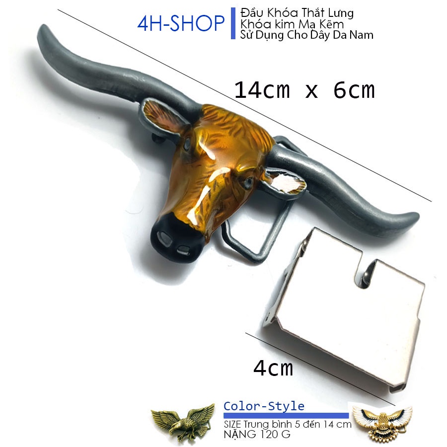 Đầu khóa thắt lưng nam da cực độc lạ, khóa bằng loại mạ kẽm chống rỉ tặng kèm đầu nối thắt lưng 4cm phong cách độc đáo.
