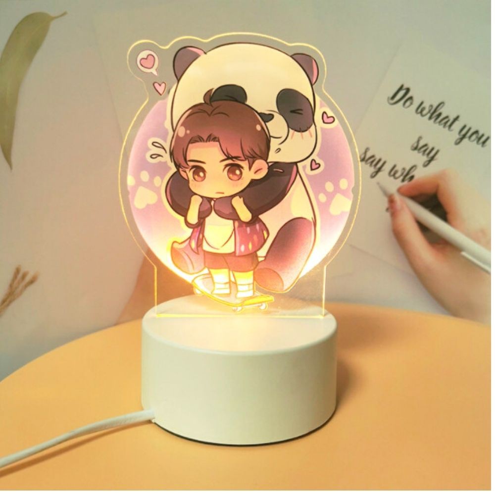 Đèn ngủ 3D cute 3 chế độ sáng trắng- vàng-vàng nhạt, làm quà tặng. Cắm điện trực tiếp 220V