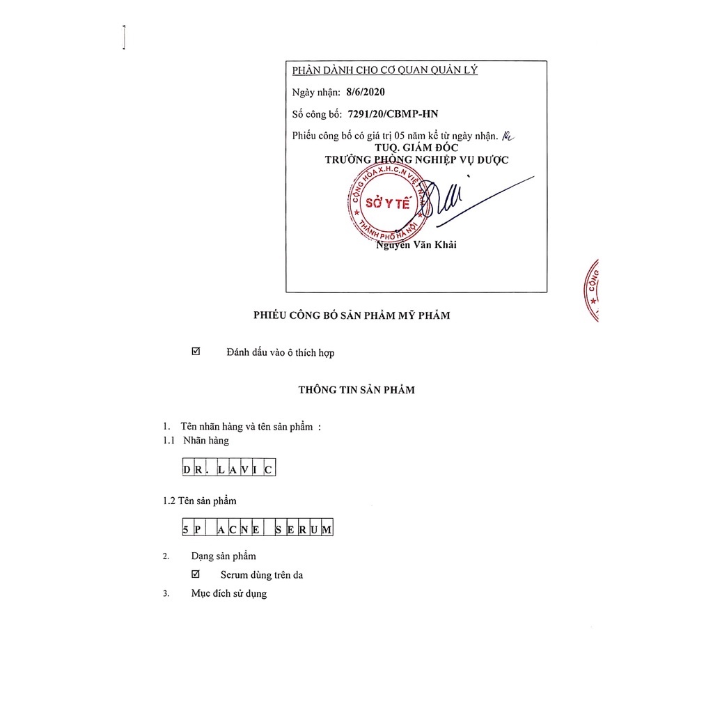 Serum giảm mụn Dr.Lavic 5P Ance Serum, tinh chất đẩy Mụn dành cho cả nam và nữ  - Giảm thâm, tái tạo thông tuyến bã nhờn