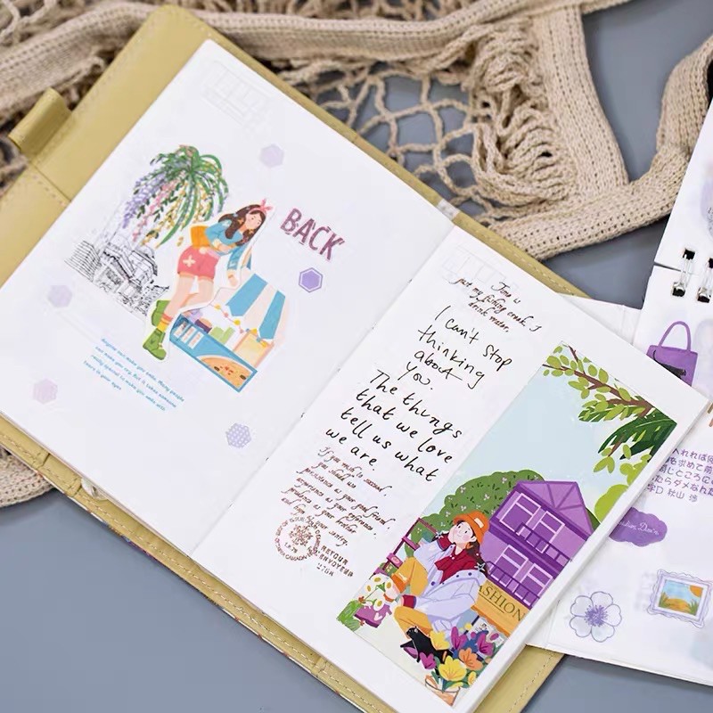 Cuốn sổ stickers book 20 tờ chủ đề cô gái dễ thương