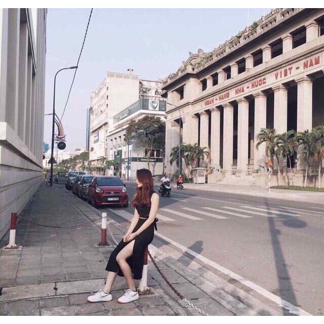 Chân váy dài sẻ tà công sở kiểu Hàn Quốc xinh xắn | BigBuy360 - bigbuy360.vn