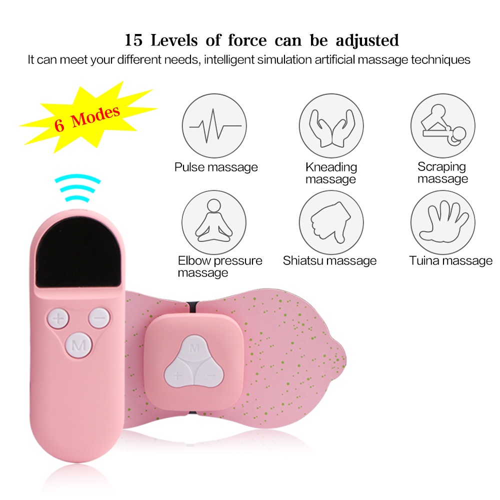 Salorie USB Rechargeable TENS EMS Body Massager Wireless Neck Back Massager Muscle Stimulator Massage Device Physiotherapy Relaxation