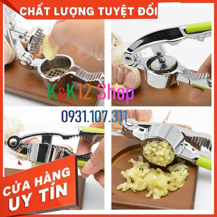 Dụng cụ ép tỏi bằng Inox K01 tiện dụng. Dụng cụ kẹp càng cua đa chức năng.