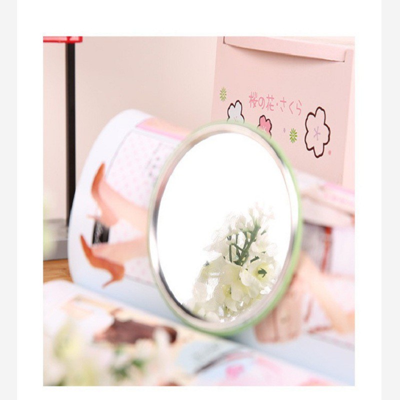 Gương trang điểm mini siêu cute cầm tay bỏ túi Hàn Quốc tiện lợi viền kim loại 1480 Shop Siêu Rẻ 88