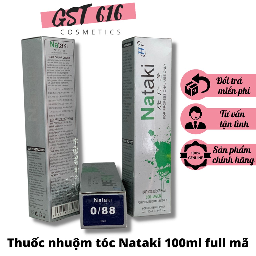 Thuốc nhuộm tóc Nataki đủ các màu oxy trợ nhuộm bột tẩy mua riêng