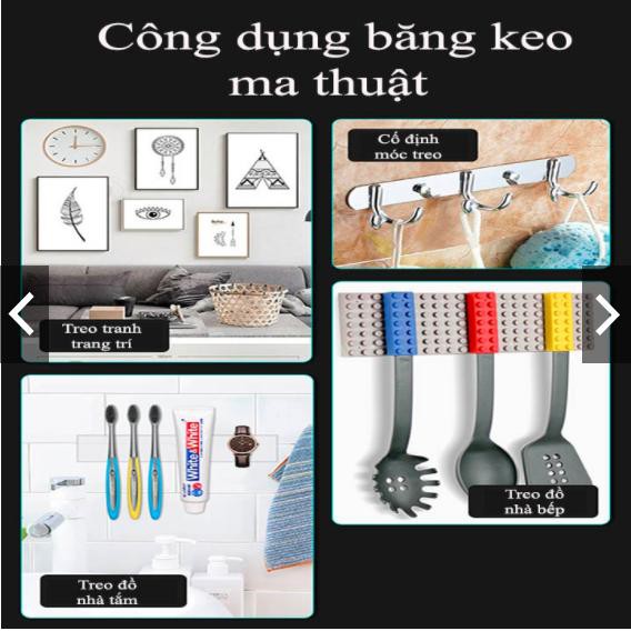 Băng dính hai mặt siêu chắc dùng treo đồ trang trí nhà cửa phòng khách nhà tắm