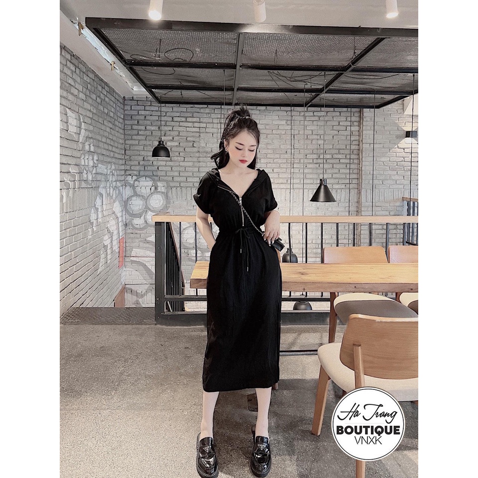 Váy xuông dáng dài, đầm bầu dáng xẻ mặc nhà chất cotton co giãn
