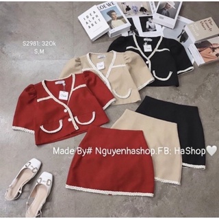 Set áo vest mix chân váy a - sv808