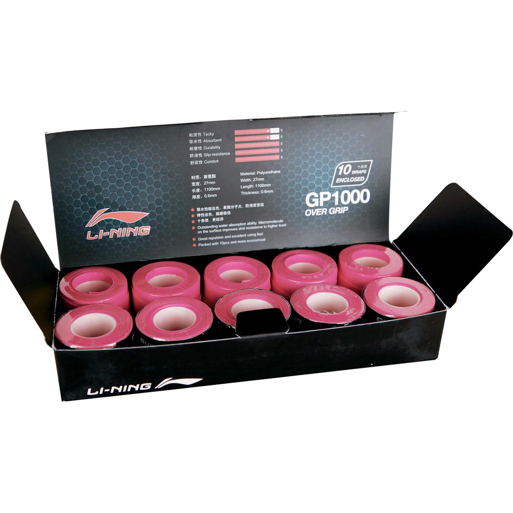 Quấn cán vợt cầu lông Lining AXSF002 Chính hãng, thấm hút mồ hôi siêu bám êm tay