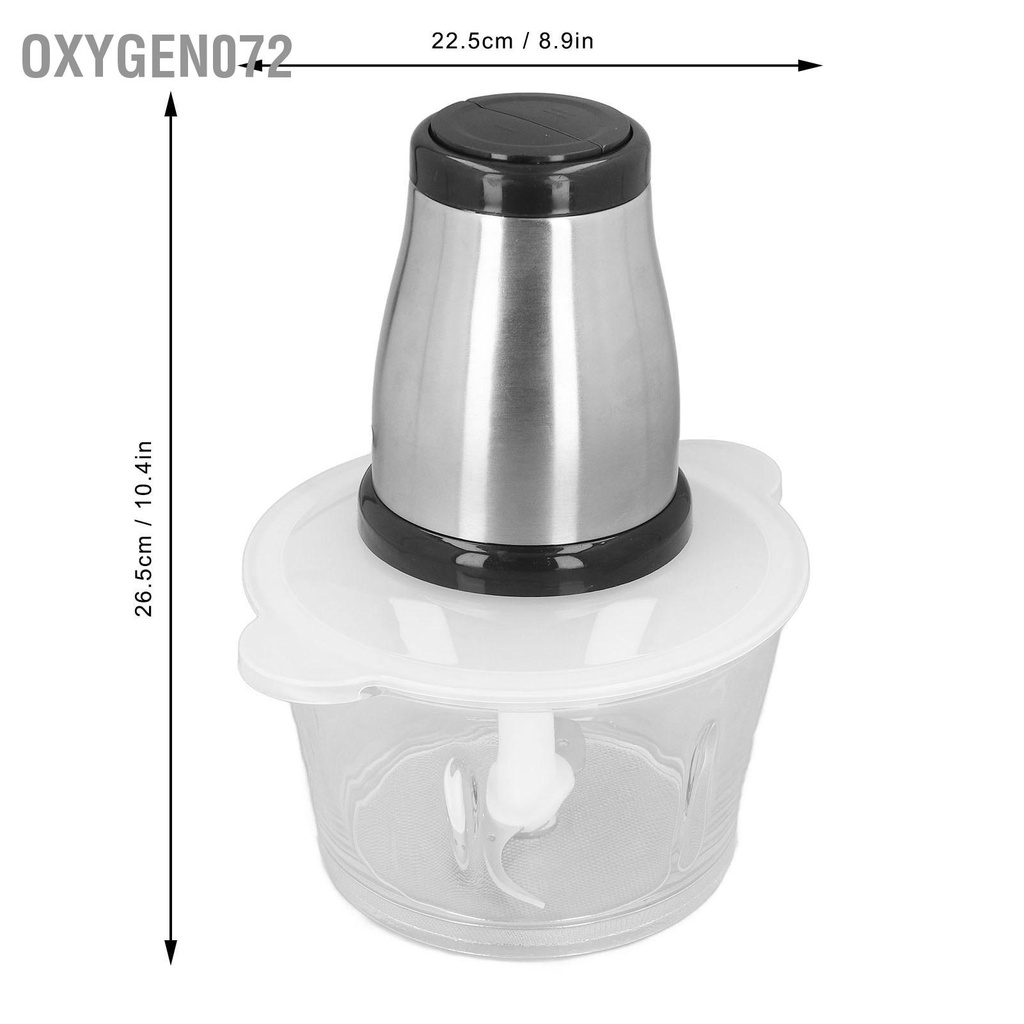 Oxygen072 Máy xay thịt đa chức năng thực phẩm bằng thép không gỉ điện với bát thủy tinh 2L Tiêu chuẩn EU 220V