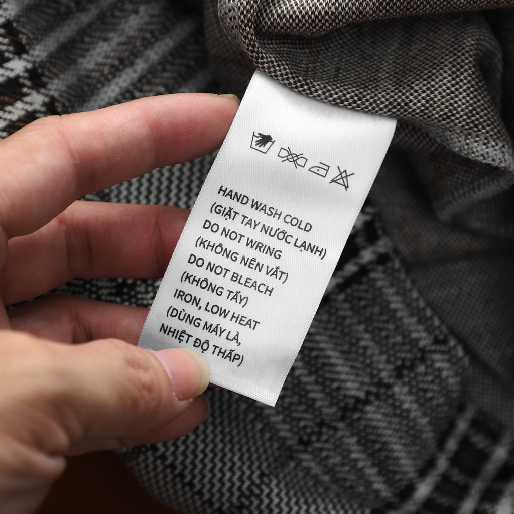 Áo thun nam cổ tròn HEBOZ chất vải dệt caro, phối thêu chữ cao cấp 2M - 00001207