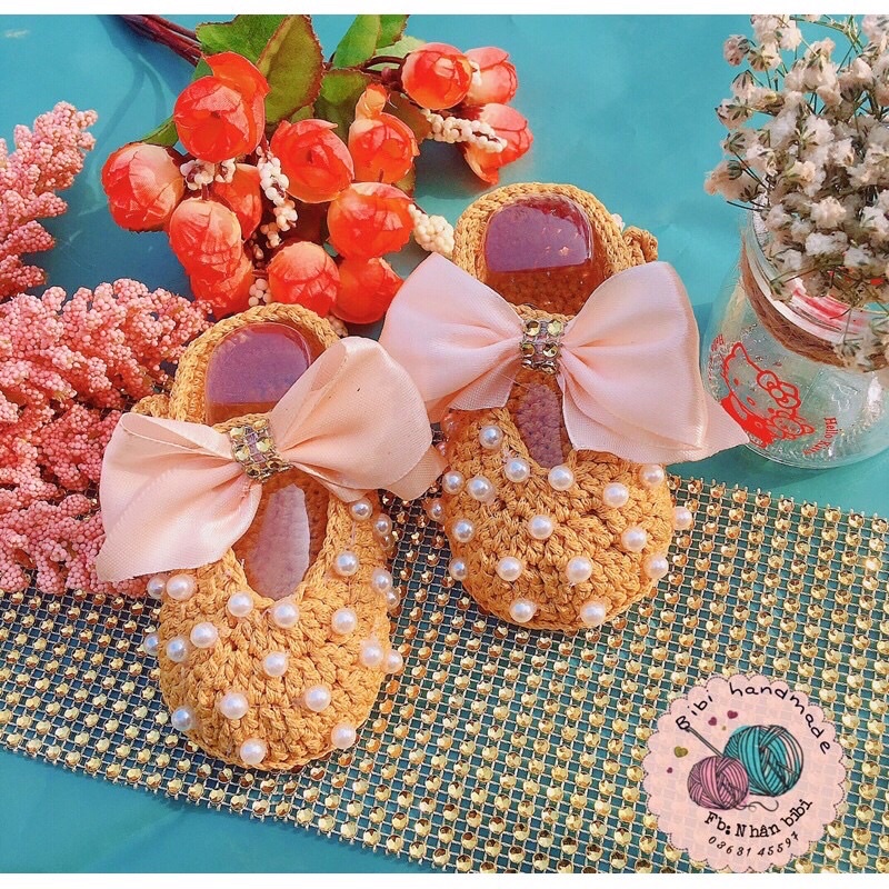 Giày búp bê đính ngọc cho bé