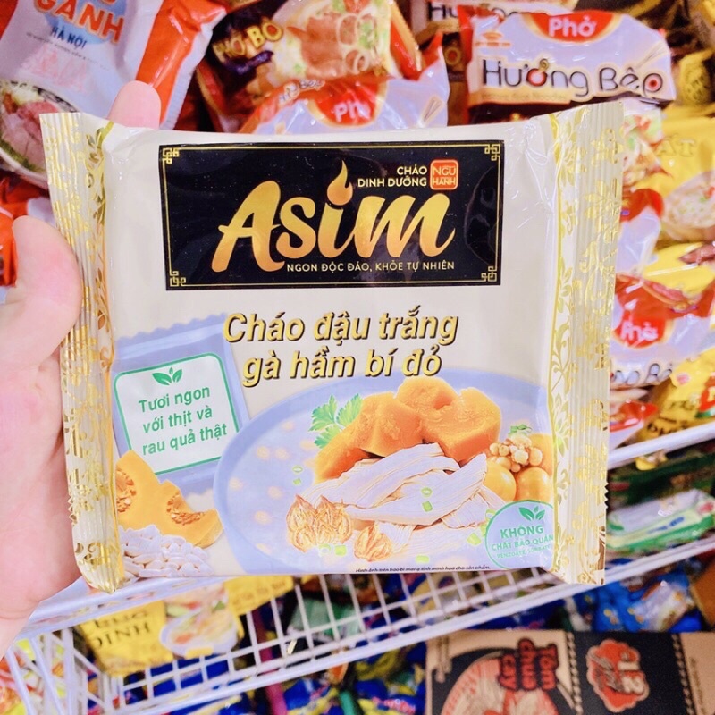 Cháo Ăn Liền Asim Đậu Trắng Hầm Bí đỏ Gói 74G / Có Nhiều vị