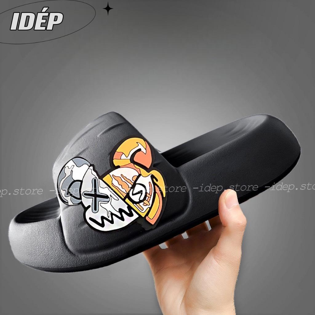 Dép Bánh mì Béo nữ quai ngang đế dày gấu Mario tăng chiều cao EVA siêu nhẹ DL295