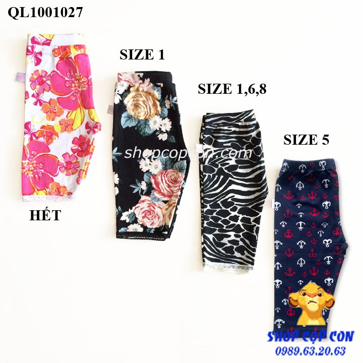 Quần legging lửng cho bé gái từ 8-24kg