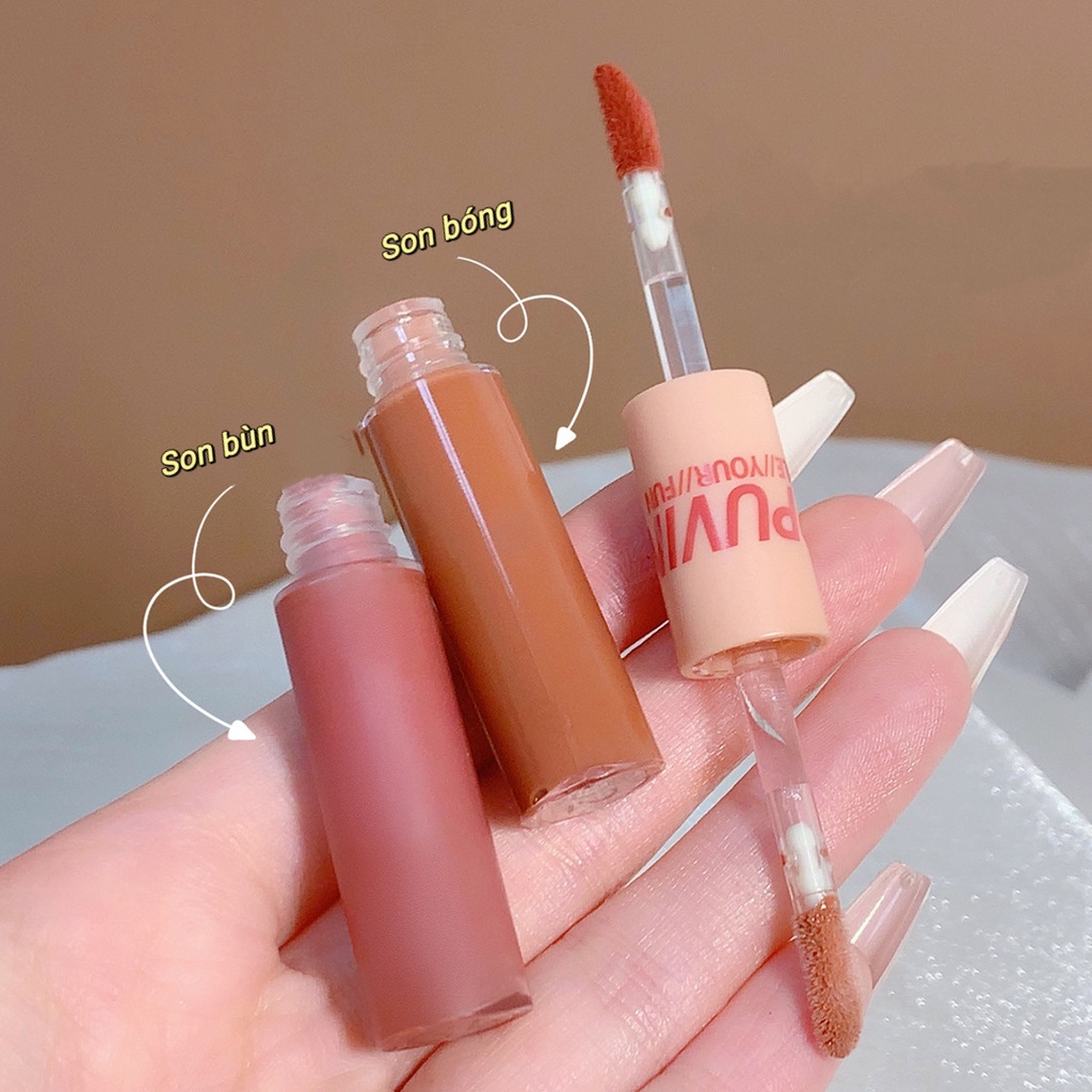 Son Kem 2 Đầu Lì-Bóng Mướt Môi CAPPUVINI Double Your Fun Lip Glaze