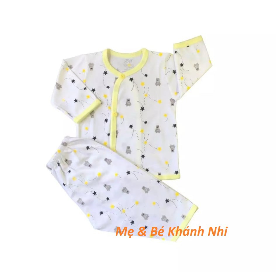 Bộ Quần Áo Sơ Sinh Tay Dài In Họa Tiết JOU 100% Cotton Cao Cấp - Đồ Bộ Cho Bé Sơ Sinh