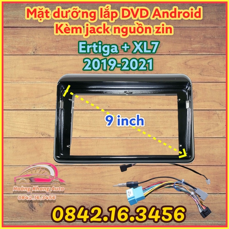 Mặt dưỡng Ertiga + XL7 2019 - 2023, 9 inch kèm jack nguồn zin