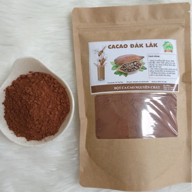 500gr Bột Ca Cao Organic ĐăkLăk loại 1 nguyên chất ( bột cacao)