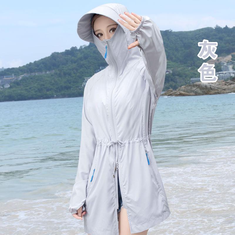 Áo khoác chống tia UV có vành lưỡi trai đầy tiện lợi cho nữ