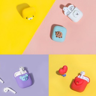 👏Ready Stock🎀 Vỏ bảo vệ hộp sạc tai nghe không dây Bluetooth Airpods 1/2 hình Kakao & BT21 hoạt hình đáng yêu bằng silicon