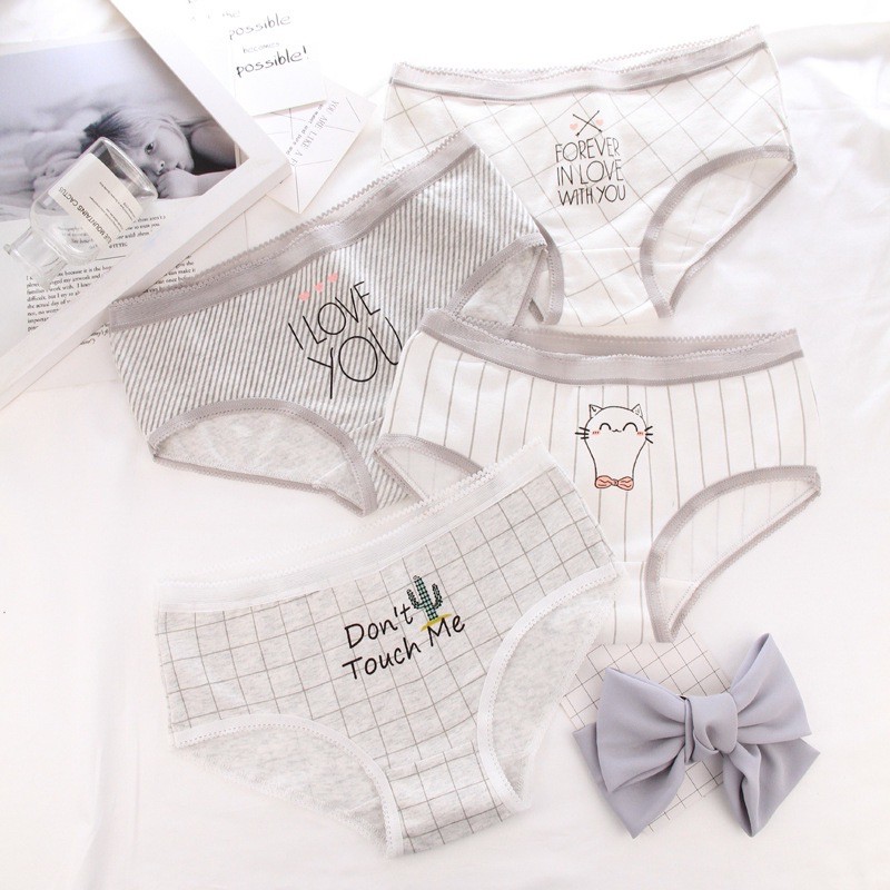 Quần Chíp Kẻ LoveYou 20 Quần Lót Nữ Cute Chất Cotton Quảng Châu Cao Cấp Sexy Xịn Đẹp Lamodu Shop