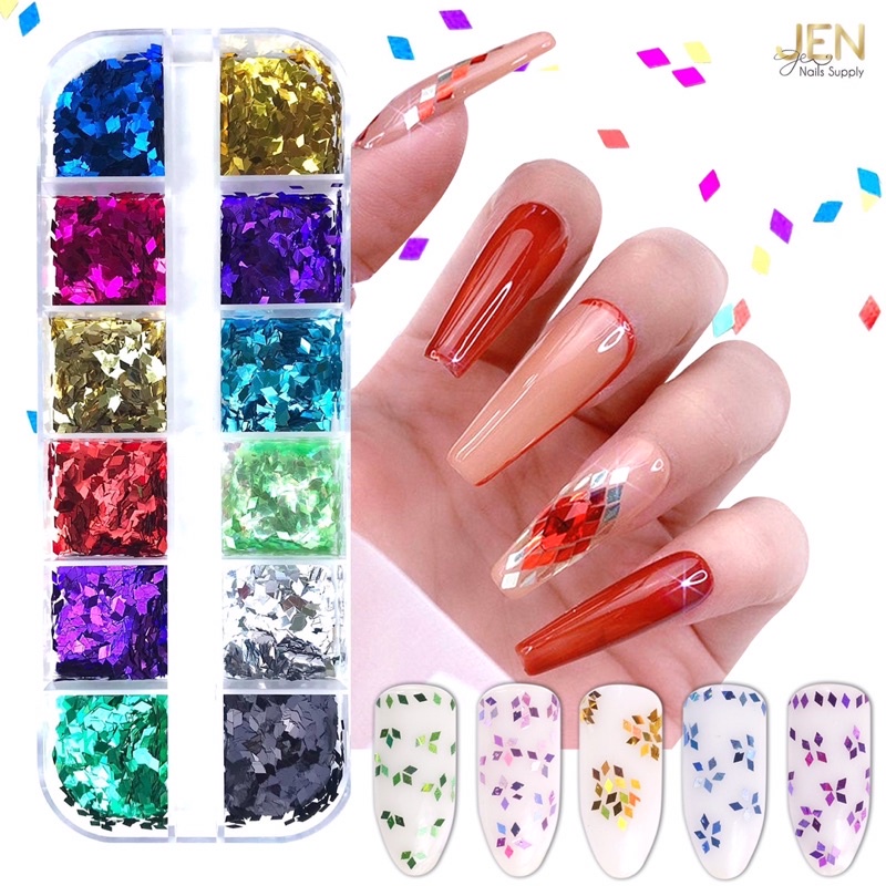 Sequin hình tứ giác-phụ kiện nail móng