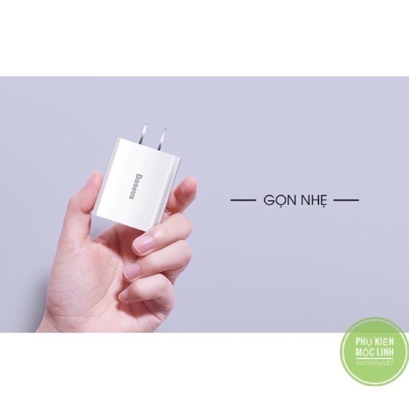 [ Bảo hành 12 tháng ] Củ sạc nhanh 2 cổng Baseus Chống cháy nổ Speed Mini Dual U Charger CCFS-M02