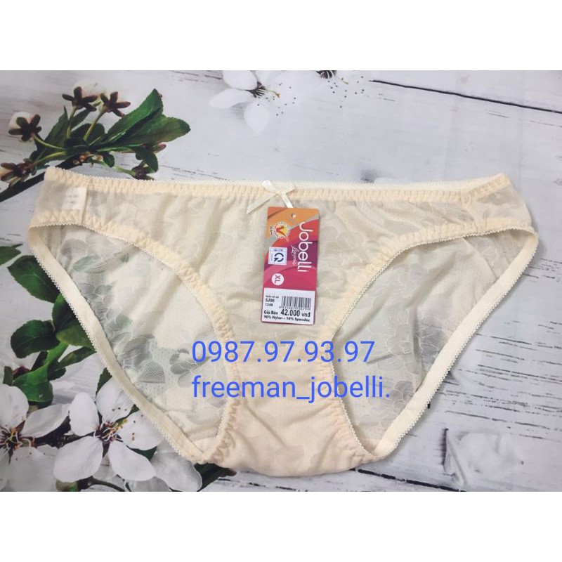 Quần Lót Nữ Jobelli 1248 - Lưới Lụa Siêu Mịn Dập Hoa - Hàng Chính Hãng