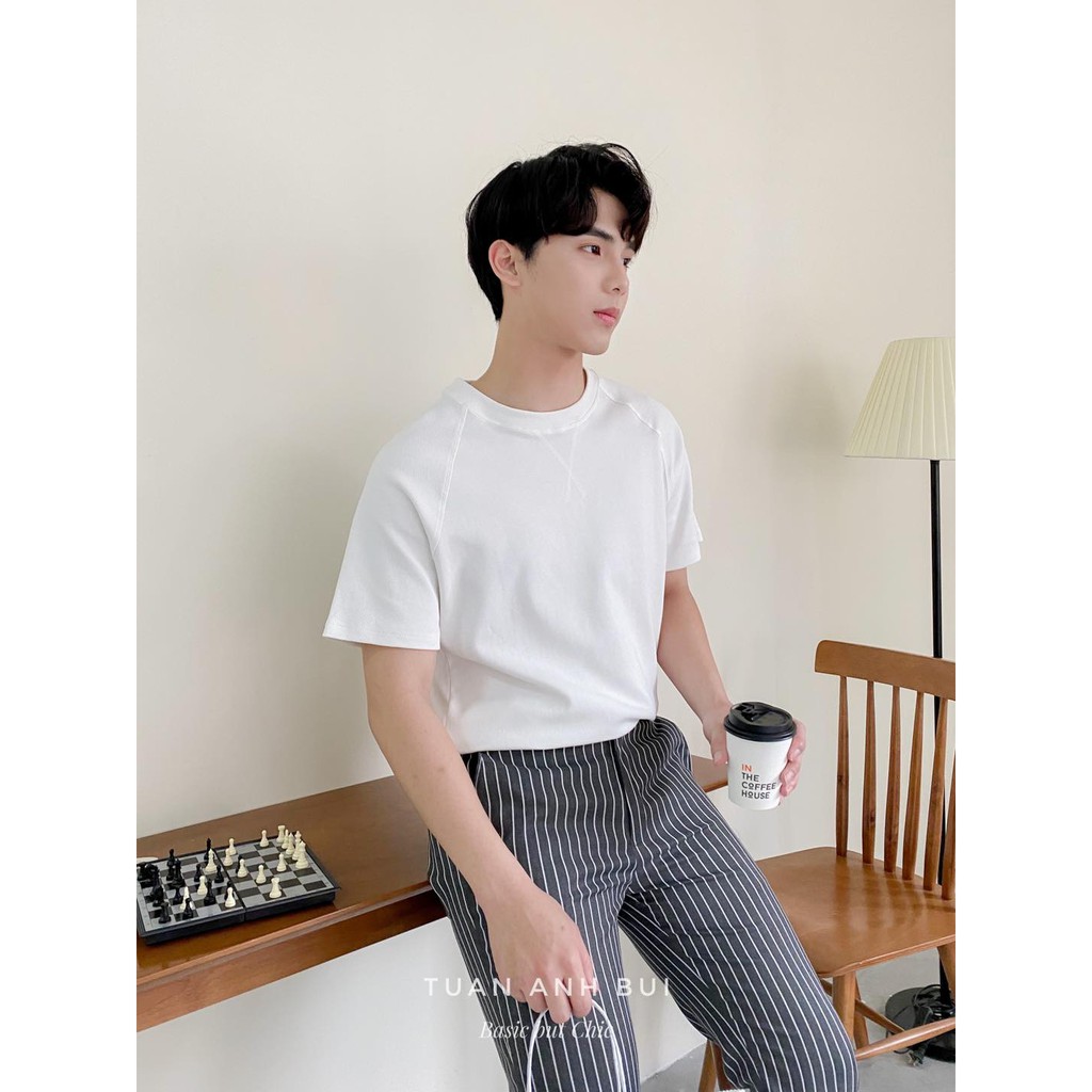 A2075 - Áo phông trơn cổ chần chỉ V | BigBuy360 - bigbuy360.vn