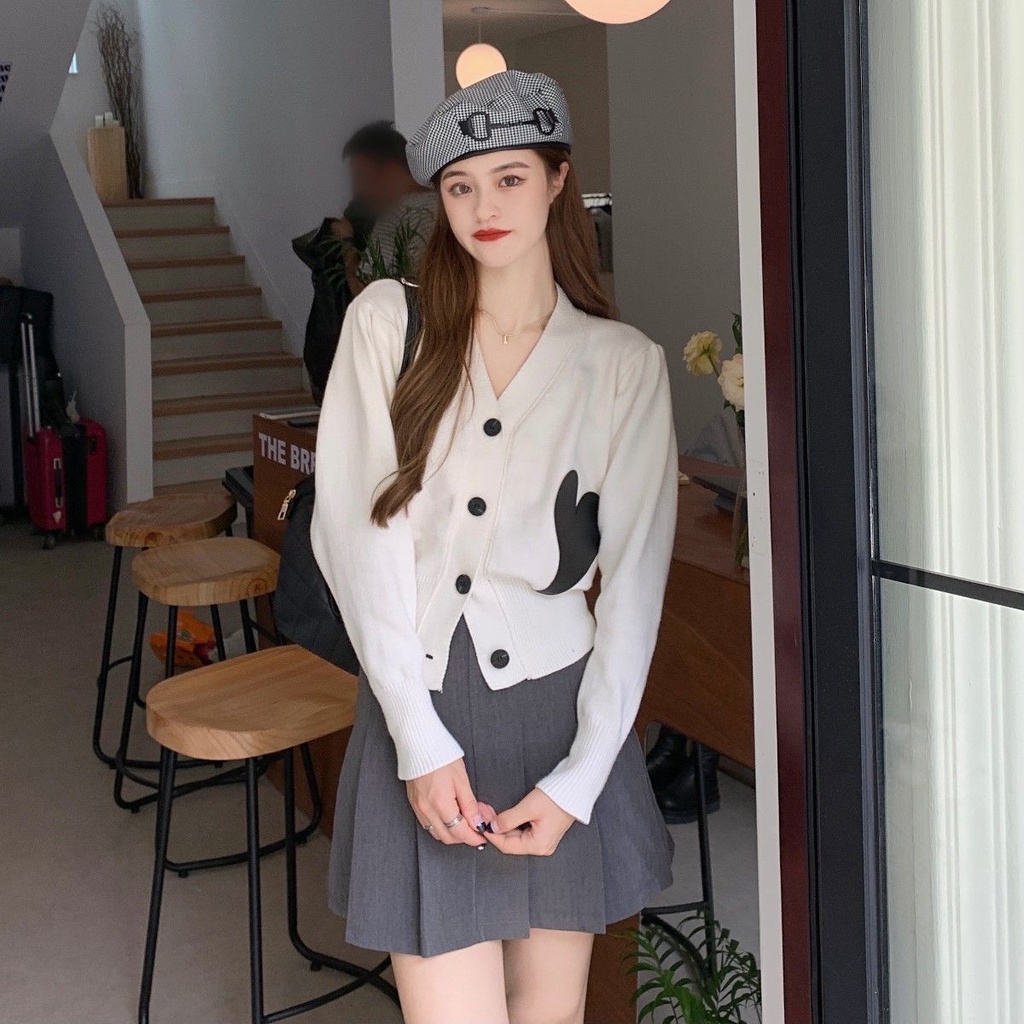 Áo Khoác Cardigan Dệt Kim Tay Dài Cổ Chữ V Thời Trang Cho Nữ  tao bao