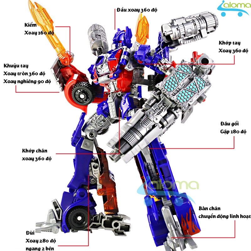 Robot biến hình ôtô Transfomer cao 22cm Optimus Prime lắp ráp thành robot hoặc ô tô