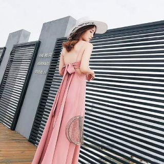 Maxi voan hai dây nơ lưng