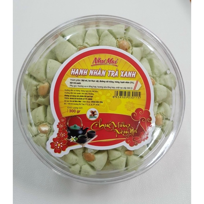 Bánh hạnh nhân sữa , sôcla, dứa , mè hộp 300gr kèm quà