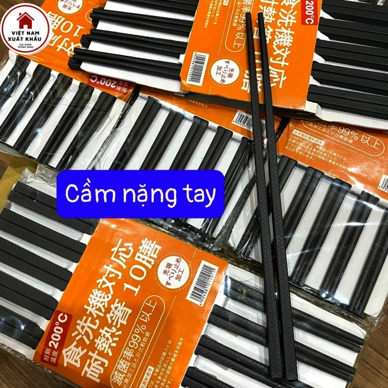 Set 10 Đôi Đũa Nhật Kháng Khuẩn Chống Nấm Mốc Chống Trơn Trượt Sang Trọng