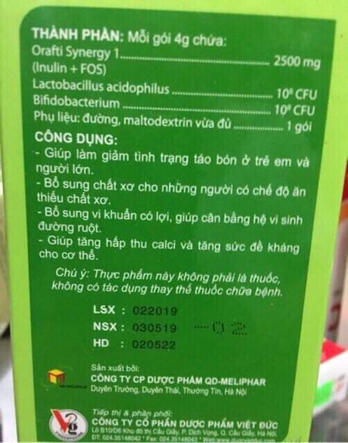 Bioacimin (gói bột và viên nhai )(người lớn và trẻ em táo bón...)