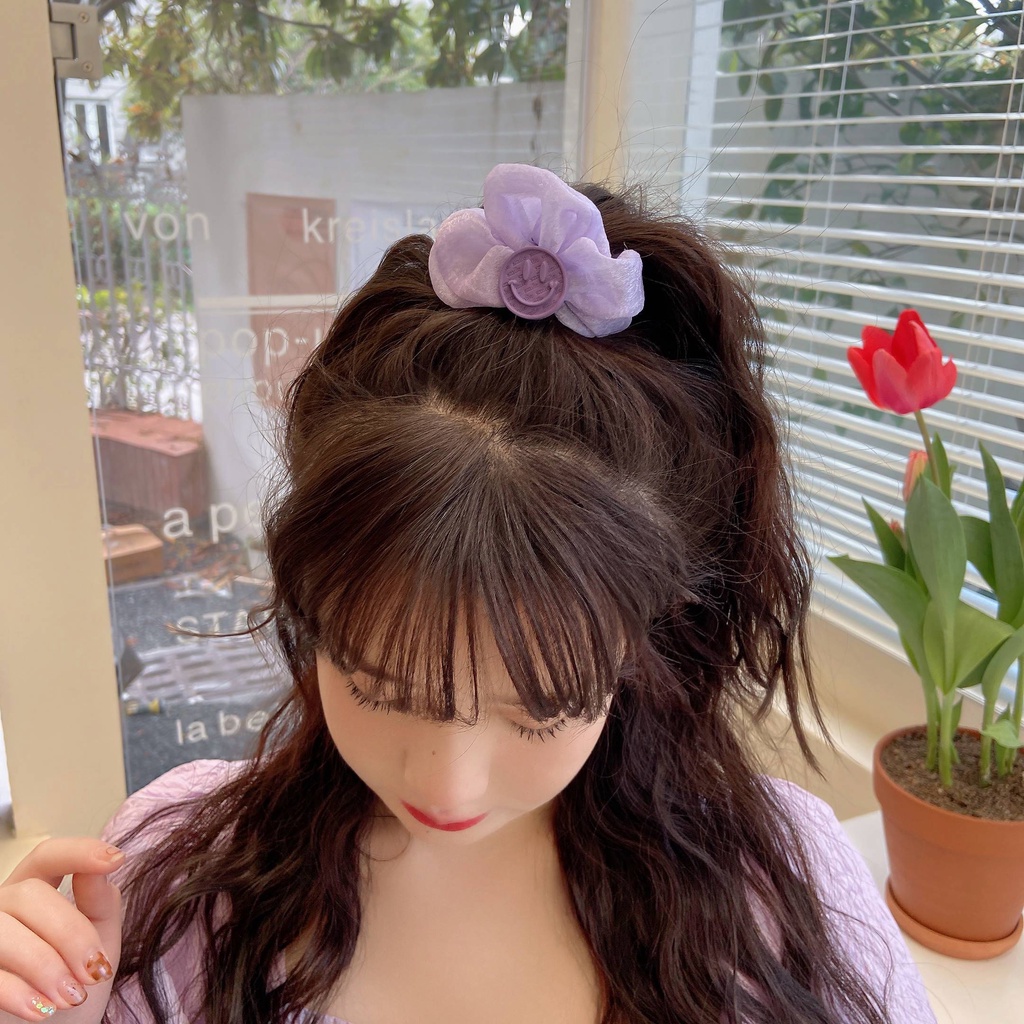 Dây Buộc Tóc Cao Su Co Giãn In Họa Tiết Gấu Xinh Xắn Thời Trang Hàn Quốc Cho Nữ