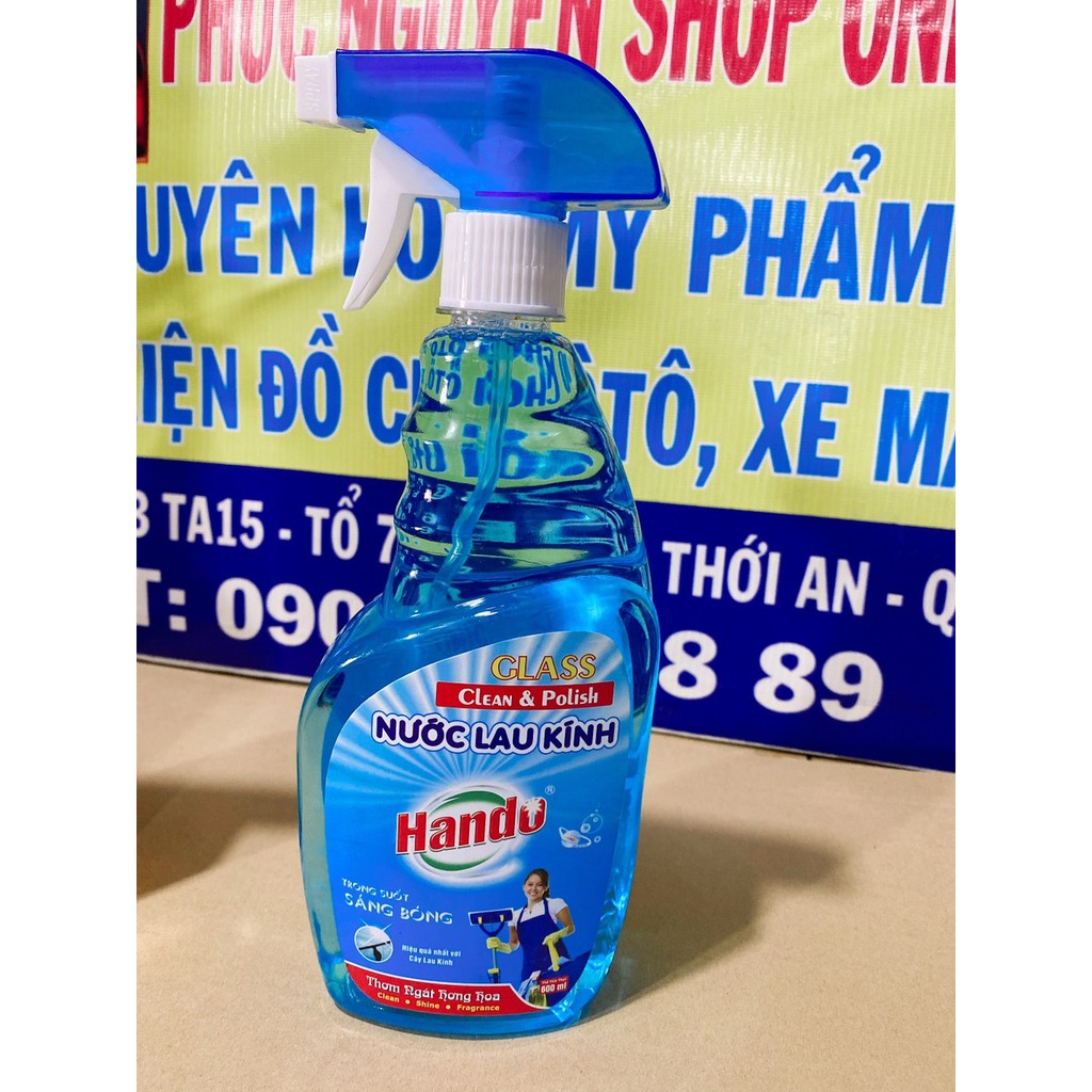 Nước lau kính Hando 600ml hương hoa