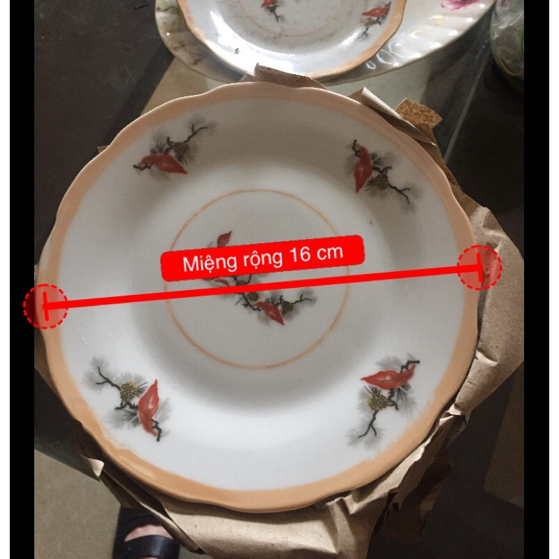 Đĩa tròn sứ thông