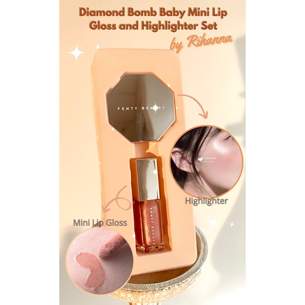 SET SON FENTY GỒM SON DƯỠNG VÀ PHẤN BẮT SÁNG bảng Pháp