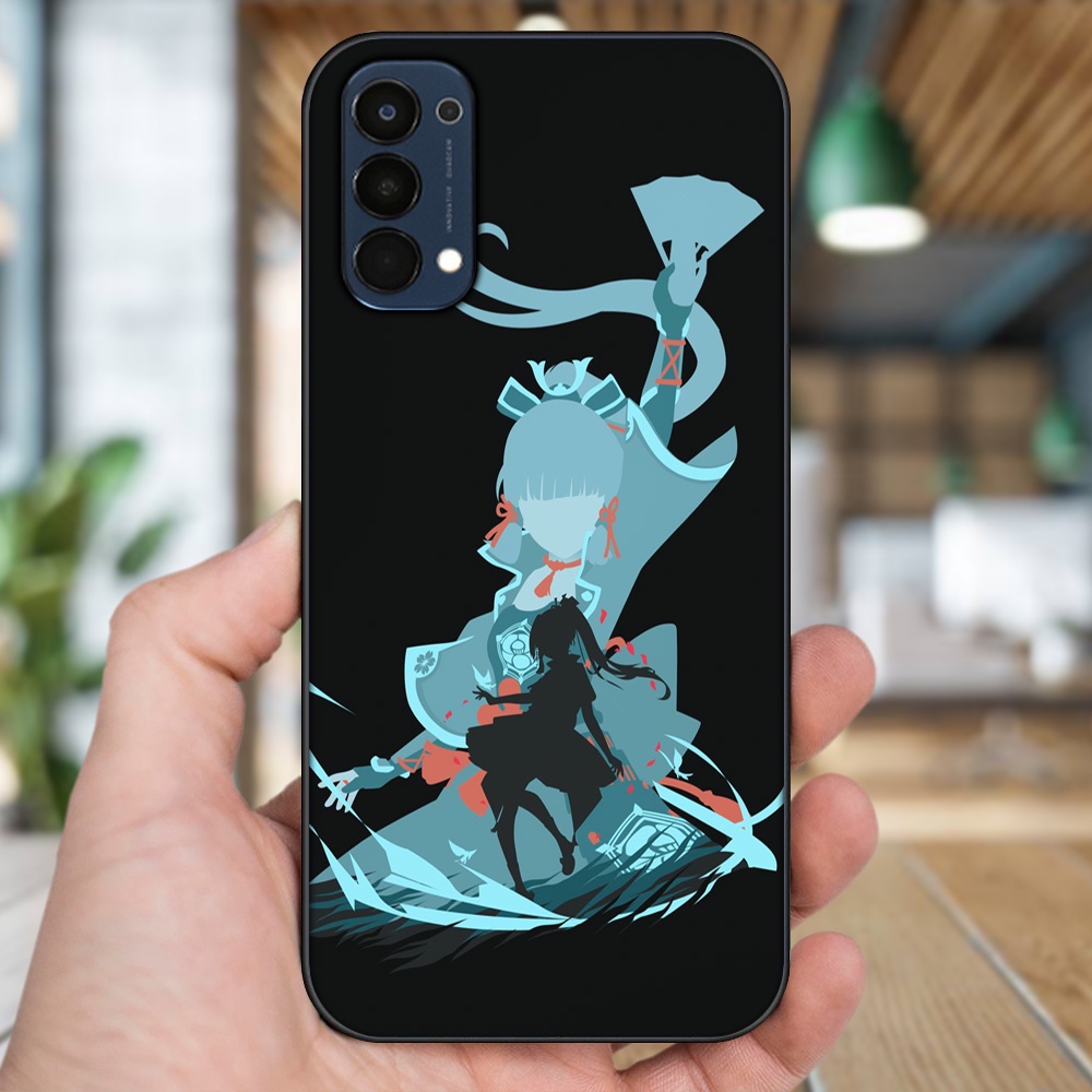 Ốp lưng Oppo Reno 4 viền đen in hình Ayaka Genshin Impact