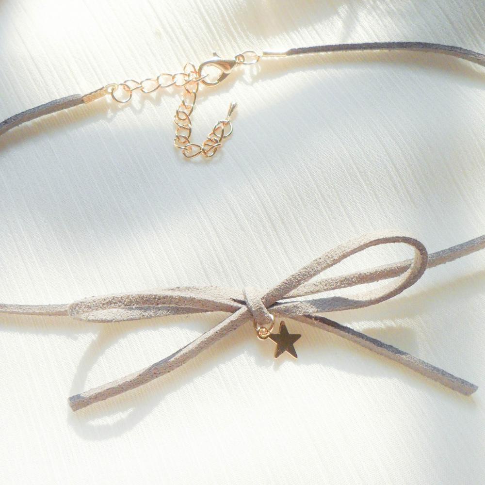 Vòng Cổ choker Đính Nơ Và Hạt Giả Ngọc Trai