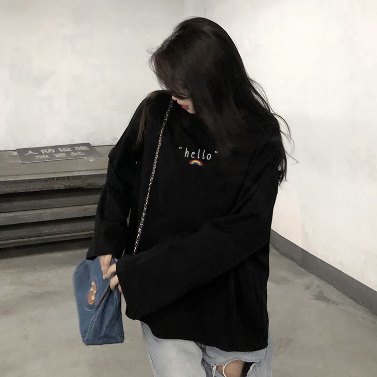 Áo Thun Cotton Tay Dài Dáng Rộng Plus Size Thời Trang Mới 200Kg Cho Nữ 2022