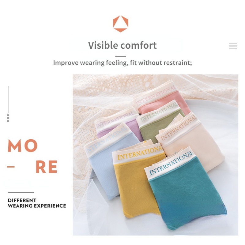 Quần Lót cotton Không Đường May Mềm Mại Màu Trơn Đơn Giản Thoáng Khí Thoải Mái Cho Nữ